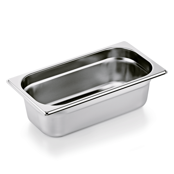 Bac gastro GN 1/3 inox chromé - Profondeur 100 mm (lot de 6)