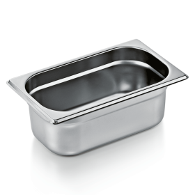 Bac gastro GN 1/4 inox chromé - Profondeur 100 mm (lot de 6)