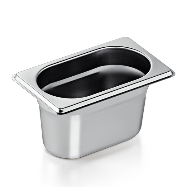 Bac gastro GN 1/9 inox chromé - Profondeur 100 mm (lot de 6)