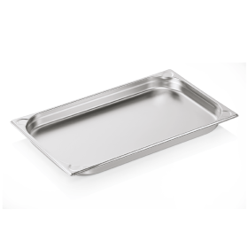 Bac gastro GN 1/1 inox chromé coins en U gaufrés - Profondeur 40 mm