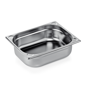 Bac gastro GN 1/2 inox chromé coins en U gaufrés - Profondeur 100 mm
