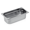 Bac gastro GN 1/3 inox chromé coins en U gaufrés - Profondeur 100 mm