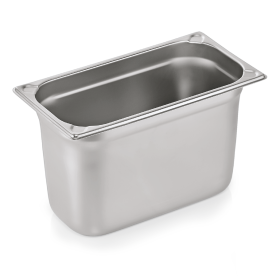 Bac gastro GN 1/3 inox chromé coins en U gaufrés - Profondeur 200 mm