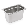 Bac gastro GN 1/4 inox chromé coins en U gaufrés - Profondeur 150 mm