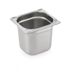 Bac gastro GN 1/6 inox chromé coins en U gaufrés - Profondeur 150 mm