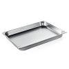 Bac gastro GN 2/1 inox chromé coins en U gaufrés - Profondeur 65 mm