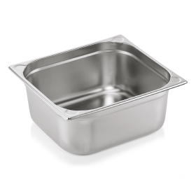 Bac gastro GN 2/3 inox chromé coins en U gaufrés - Profondeur 150 mm