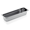 Bac gastro GN 2/4 inox chromé coins en U gaufrés - Profondeur 100 mm