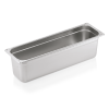 Bac gastro GN 2/4 inox chromé coins en U gaufrés - Profondeur 150 mm
