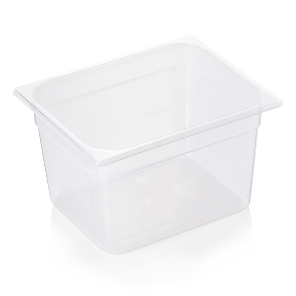 Bac gastro GN 1/2 polypropylène transparent - Profondeur 200 mm