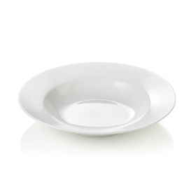 Assiette creuse en porcelaine blanche - Ø 23 cm (lot de 12)