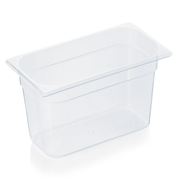Bac gastro GN 1/3 polypropylène transparent - Profondeur 200 mm