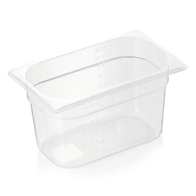 Bac gastro GN 1/4 polypropylène transparent - Profondeur 150 mm