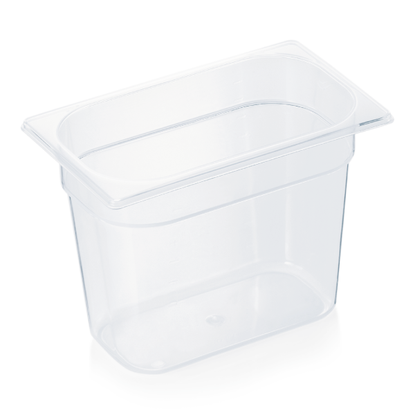 Bac gastro GN 1/4 polypropylène transparent - Profondeur 200 mm
