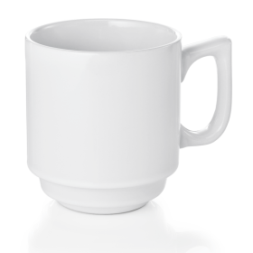 Mug empilable porcelaine blanche - 250 ml - Ø 8 x H 9 cm (lot de 48)
