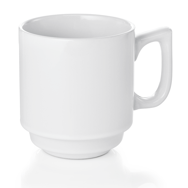 Mug empilable porcelaine blanche - 250 ml - Ø 8 x H 9 cm (lot de 48)