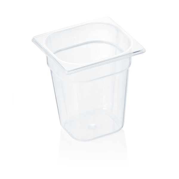 Bac gastro GN 1/6 polypropylène transparent - Profondeur 200 mm