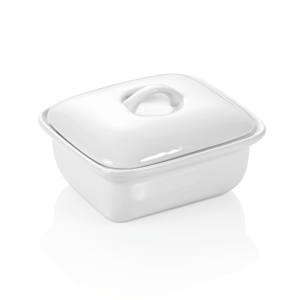 Beurrier en porcelaine - 250 g - 13 × 11 cm