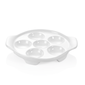 Plat 6 trous pour escargots - Porcelaine - Ø 15 cm (lot de 6)