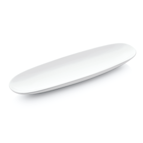 Plat de présentation ovale en porcelaine - 36 x 9,5 cm (lot de 6)
