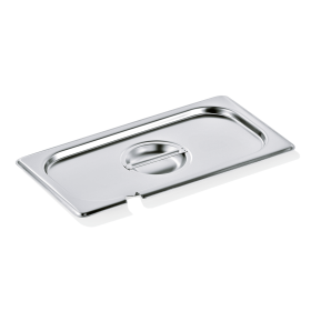 Couvercle GN 1/3 inox 18/8 avec encoche pour cuillère