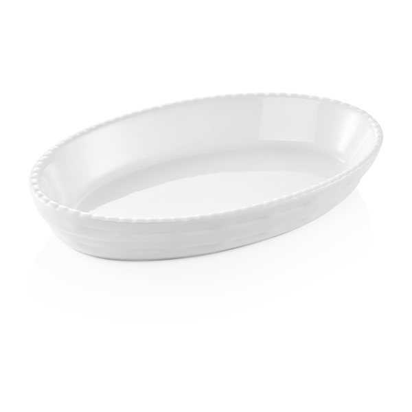 Plat à gratin ovale en porcelaine - 22 x 13,5 x 4 cm