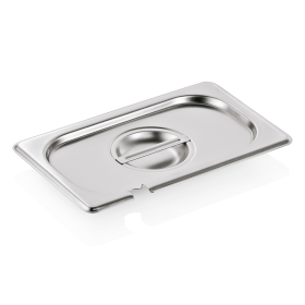 Couvercle GN 1/4 inox 18/8 avec encoche pour cuillère
