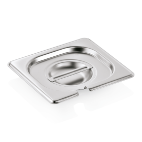 Couvercle GN 1/6 inox 18/8 avec encoche pour cuillère