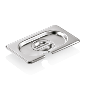 Couvercle GN 1/9 inox 18/8 avec encoche pour cuillère