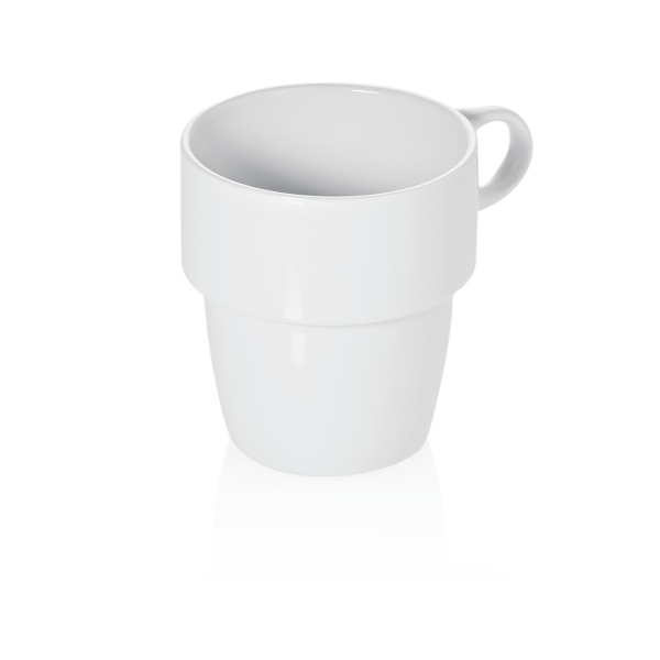 Mug empilable en porcelaine forme conique - Ø 8 cm - 250 ml (lot de 6)