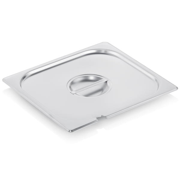 Couvercle GN 2/3 inox 18/8 avec encoche pour cuillère