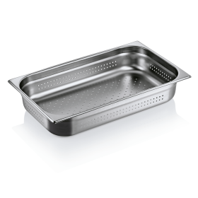 Bac gastro GN 1/1 inox 18/8 perforé – Profondeur 100 mm
