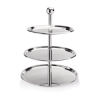 Présentoir à 3 niveaux inox chromé - Ø 30/35/40 cm