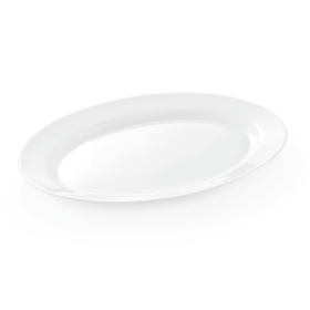 Plat ovale en verre opale 30,5 x 22,5 cm - Bord lisse - (lot de 2)