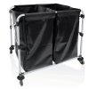 Chariot à linge en fer poudré - 90 x 66 x 86 cm - 2 x 150 L
