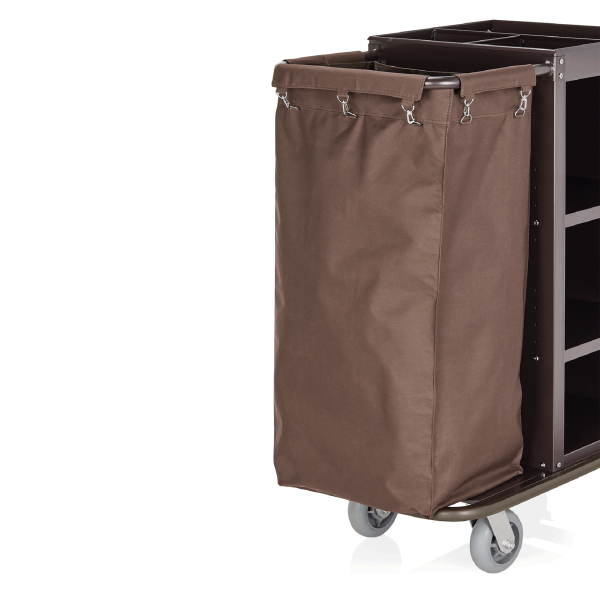 Sac à linge polyester brun - 48 x 38 cm - 80 L - Compatible avec le chariot 4420 001
