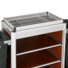Chariot de service de chambre structure aluminium - 155 x 55 cm - Aspect bois foncé - 2 sacs 60 L