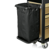 Chariot de service de chambre structure aluminium noir - 155 x 55 cm - Aspect bois clair - 2 sacs 60 L