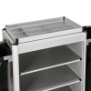 Chariot de service de chambre structure aluminium - 155 x 55 cm - Aspect aluminium - 2 sacs 60 L