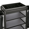 Chariot de service de chambre structure aluminium noir - 155 x 55 cm - Aspect aluminium foncé - 2 sacs 60 L