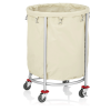 Sac à linge beige en nylon - Ø 60 x 70 cm - 150 L