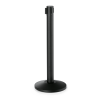 Poteau de sécurité acier noir poudré - Sangle noire 450 cm - Hauteur 95 cm (lot de 2)