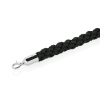 Cordon de sécurité tressé en polyester noir - 150 cm - Embouts en acier chromé