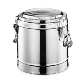 Récipient de transport thermique inox chromé avec joint - 8 L - Ø 26 cm