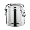 Récipient de transport thermique inox chromé avec joint - 20 L - Ø 36 cm
