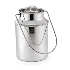 Bidon de transport inox chromé avec anse et couvercle - 5,5 L - Ø 16,5 cm