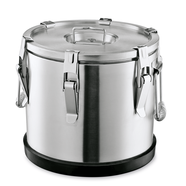 Récipient isotherme inox chromé avec joint - 10 L - Ø 28 cm
