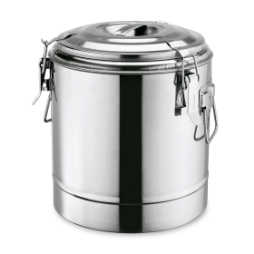 Récipient de transport isotherme inox chromé avec joint - 22 L - Ø 35 cm