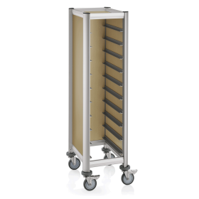 Chariot à plateaux GN 1/1 en MDF aspect bois clair - 10 plateaux GN