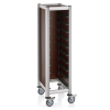 Chariot à plateaux GN 1/1 en MDF aspect bois foncé - 10 plateaux GN
